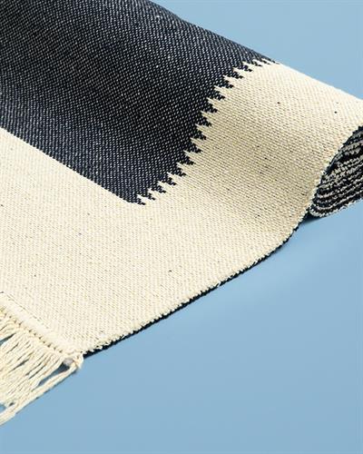 Lara Purl Килим Тъкан, Морско Синьо - Кремаво, 60 X 100 Cm
