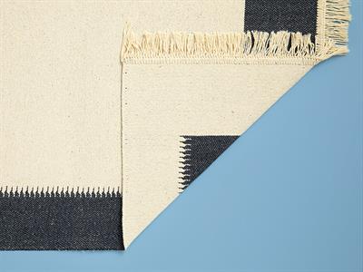 Lara Purl Килим Тъкан, Морско Синьо - Кремаво, 80 X 150 Cm