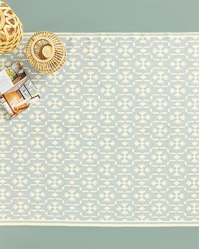 Lara Rony Weaved Rug 60x100 cm Krem-Turkuaz