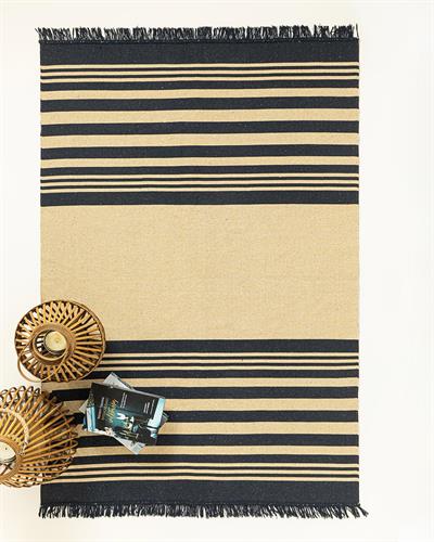 Lara Tiar Килим Тъкан, Морско Синьо - Кремаво, 120 X 180 Cm