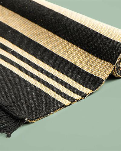 Lara Tiar Килим Тъкан, Кремаво Черно, 120 X 180 Cm