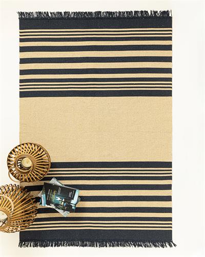 Lara Tiar Килим Тъкан, Морско Синьо - Кремаво, 160 X 230 Cm