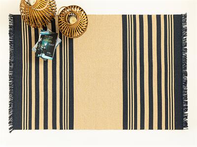 Lara Tiar Килим Тъкан, Морско Синьо - Кремаво, 60 X 100 Cm