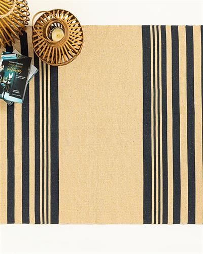 Lara Tiar Килим Тъкан, Морско Синьо - Кремаво, 80 X 150 Cm