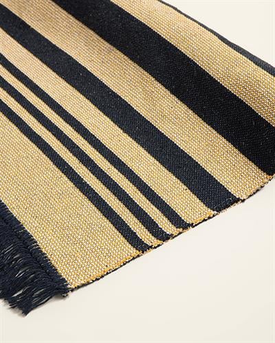 Lara Tiar Килим Тъкан, Морско Синьо - Кремаво, 80 X 150 Cm