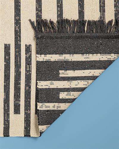 Lara Tony Килим Тъкан, Кремаво Черно, 80 X 150 Cm