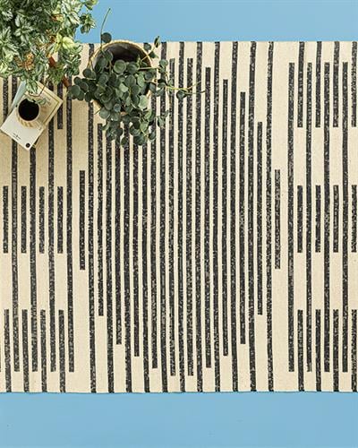 Lara Tony Килим Тъкан, Кремаво Черно, 80 X 150 Cm