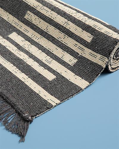 Lara Tony Килим Тъкан, Кремаво Черно, 80 X 150 Cm
