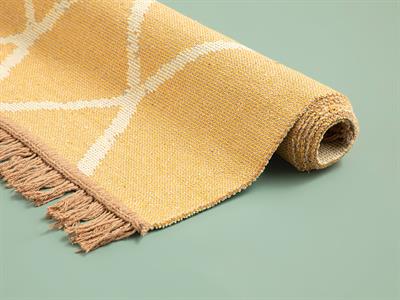 Lara Viva Килим Тъкан 80x150 cm Горчица - Кремав