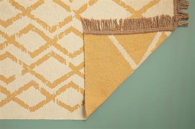 Lara Viva Килим Тъкан 80x150 cm Горчица - Кремав