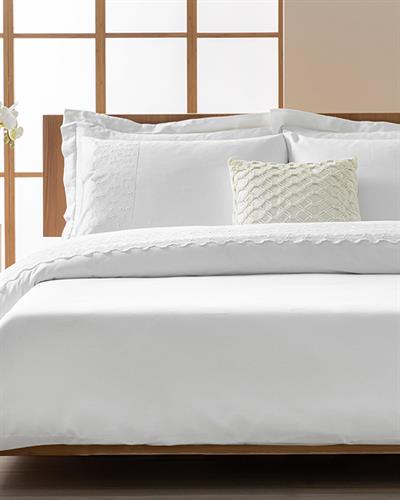 Laris Спално Бельо Компле Двоен Размер, Памучен Сатен, Бяло, 200 X 220 Cm