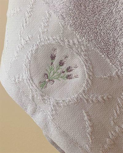 Lavandula Кърпа За Лице Жакардов с борд 50x80 см Лилав