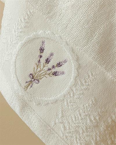 Lavandula Кърпа За Лице Жакардов с борд 50x80 см Екрю