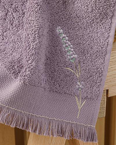 Lavender Кърпа За Ръце С бродерия 30x45 см Тъмновиолетов