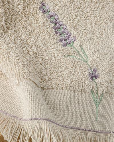 Lavender Кърпа За Ръце С бродерия 30x45 см Тъмнобежов