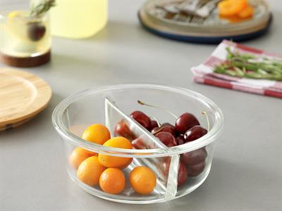 Lavi КУТИЯ ЗА СЪХРАНЕНИЕ С 2 отделения Бамбук Transparent