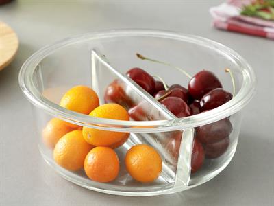 Lavi КУТИЯ ЗА СЪХРАНЕНИЕ С 2 отделения Бамбук Transparent