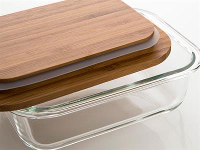 Lavi КУТИЯ ЗА СЪХРАНЕНИЕ Правоъгълна Бамбук Transparent