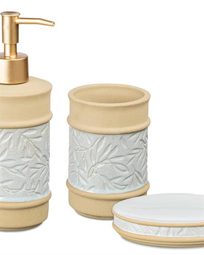 Leaf КОМПЛЕКТ ЗА БАНЯ 3 бр. 8x8x20+7x7x10+14x10x3 cm Gray