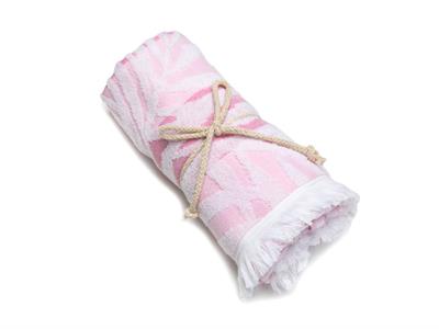 Leafs ПЛАЖНА ХАВЛИЯ Жакардов 80x150 cm White-Pink