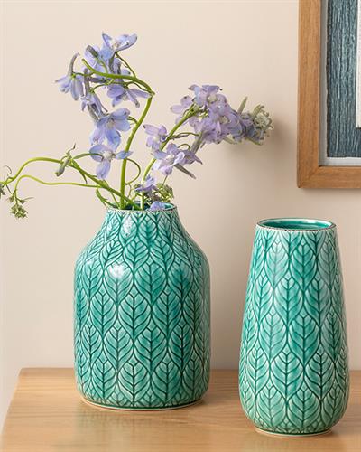 Leafy Ваза 10x10x18.8 см Зелен