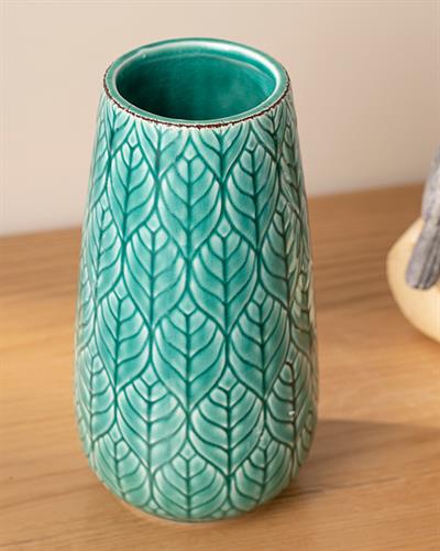 Leafy Ваза 10x10x18.8 см Зелен