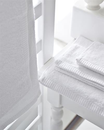 Leafy Хавлия За Лице Бамбук, Бяло, 50 X 90 Cm