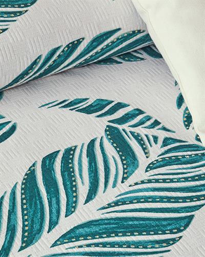 Leafy Wonder Одеяло Пике Кралски размер С щампа 240x220 см Зелен