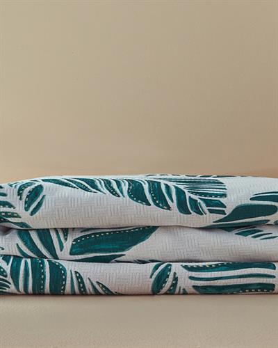 Leafy Wonder Одеяло Пике Кралски размер С щампа 240x220 см Зелен