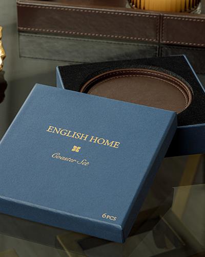 Leather Подложка За Чаша 6 Бр., Гофре, Кафяво, 10 Cm