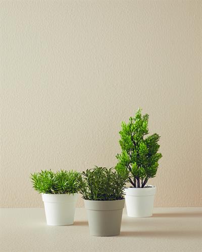 Leaves Изкуствено Цвете С Ваза 13x13x13 см Бял