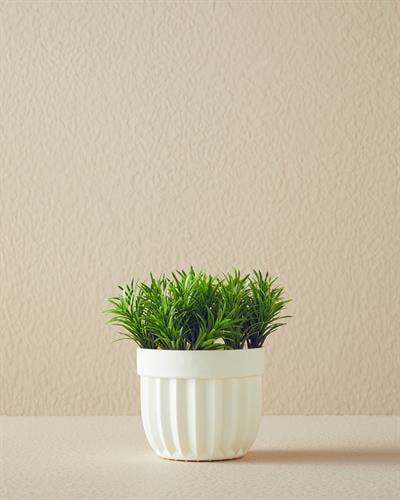 Leaves Изкуствено Цвете С Ваза 13x13x13 см Сив