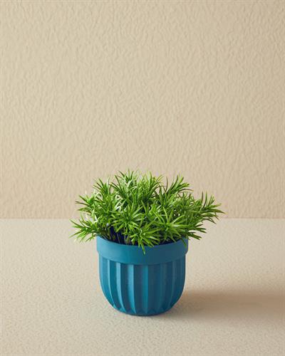 Leaves Изкуствено Цвете С Ваза 13x13x13 см Син