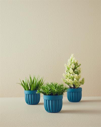 Leaves Изкуствено Цвете С Ваза 13x13x13 см Син