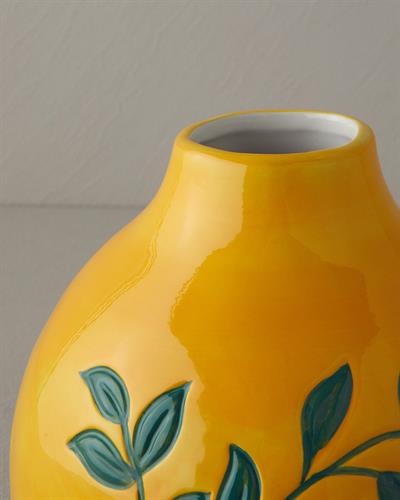 Leaves Ваза 17x17x19 см Жълт