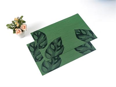 Leaves АМЕРИКАНЗКИ СЕРВИЗ 2 комплекта ПВЦ 45x30 cm Koyu Yeşil