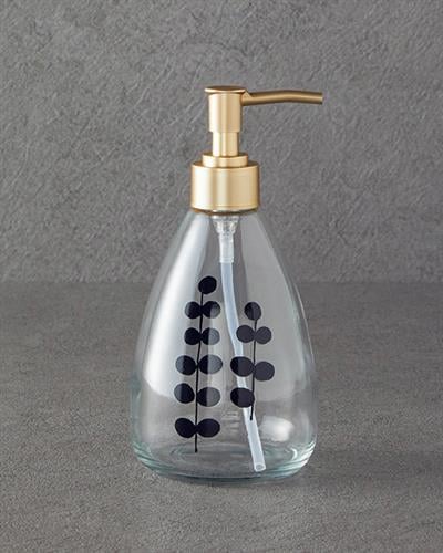 Leaves Дозатор За Течен Сапун За Баня Стъкло 8,7x18,5 см Златен