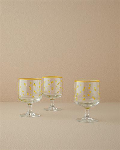 Lemon Blossom Чаша 3 бр. Стъкло 300 мл Жълт