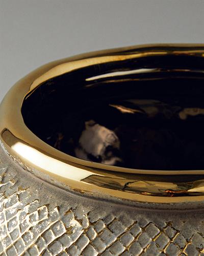 Lena Ваза Каменна керамика 16x9,5 см Златен