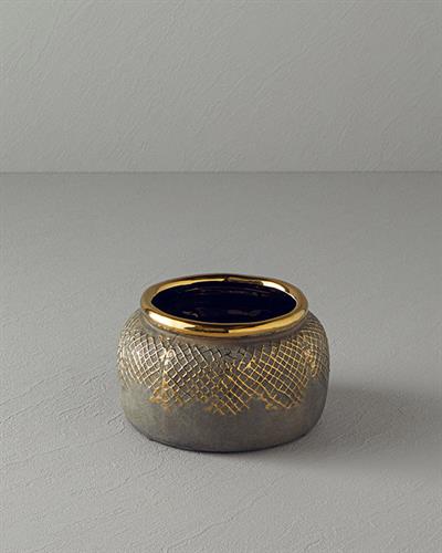 Lena Ваза Каменна керамика 16x9,5 см Златен