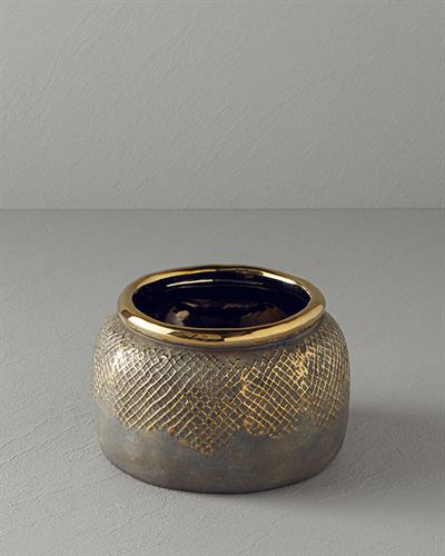 Lena Ваза Каменна керамика 20x12,5 см Златен