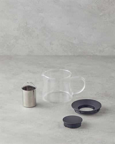 Lena Чайник Кръгла с цедка Боросиликат 600 мл Прозрачен