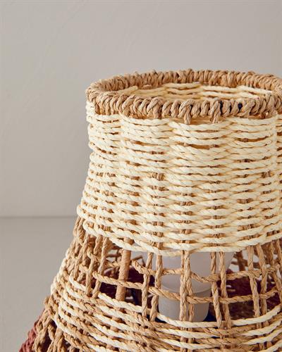 Lenore Абажур Хартиено влакно 12x18x30 см Натурален..