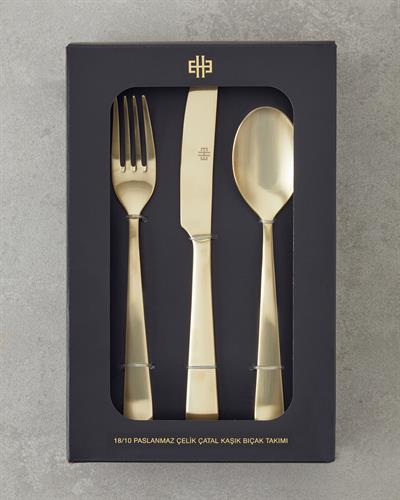 18/10 Stainless Steel Cutlery Set 18 Pieces, 6 Servings Gold