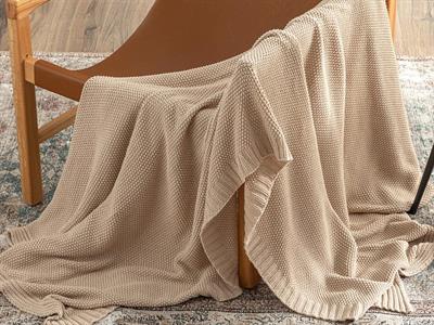 Lerca Шал За Диван Трико 130x170 см Бежов