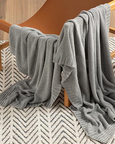 Lerca Шал За Диван Трико 130x170 см Сив