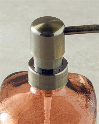 Leslie Дозатор За Течен Сапун За Баня Стъкло 8x8x20 cm Кехлибар