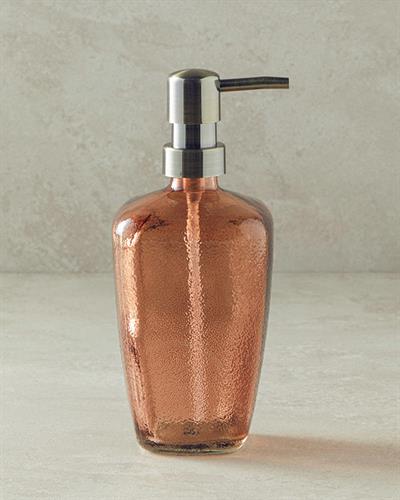 Leslie Дозатор За Течен Сапун За Баня Стъкло 8x8x20 cm Кехлибар