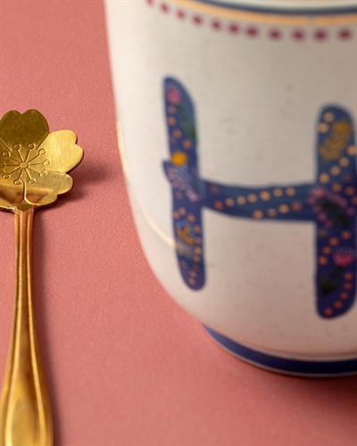 Letter H Чаша Stoneware, Цветен, 500 Ml