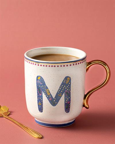 Letter M Чаша Stoneware, Цветен, 500 Ml